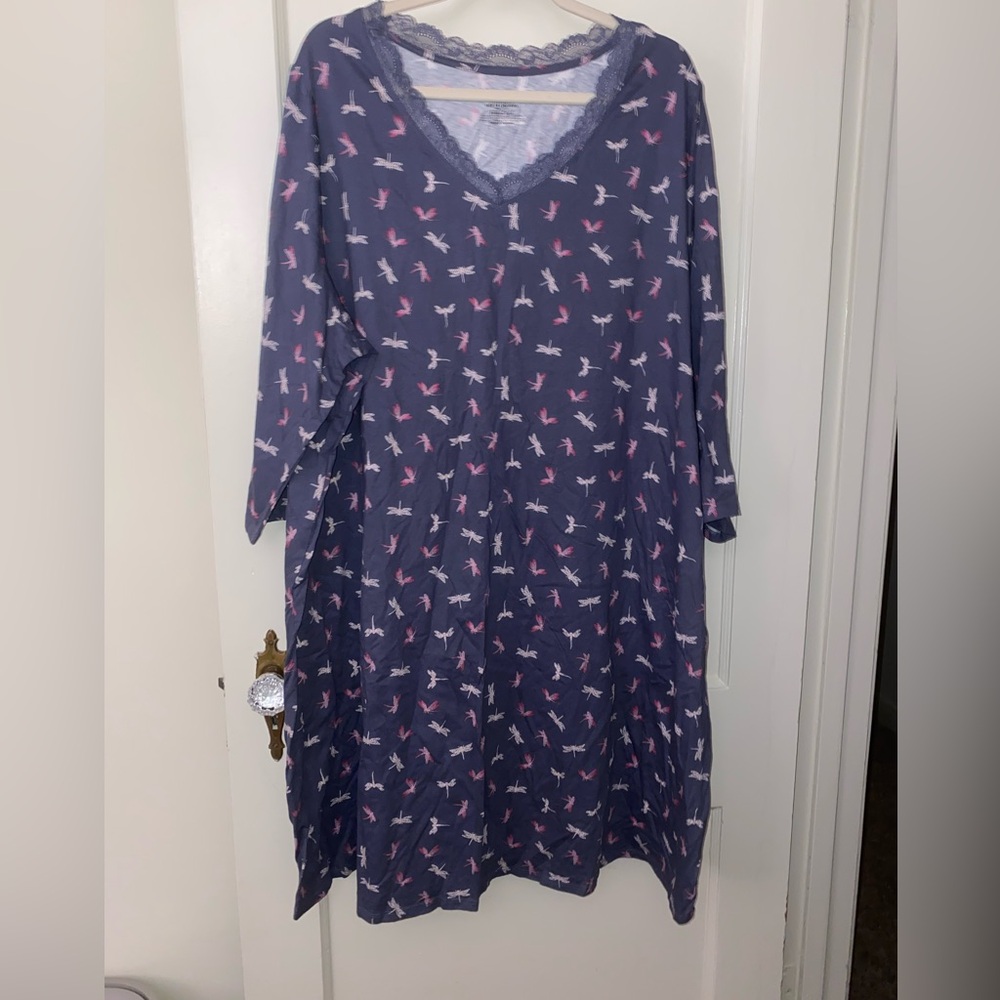 Gray Dragonfly sleep shirt NEW